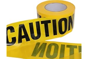 Ni-JASW Halloween Caution Tape Huge Roll, 3 inch x 656 feet, Yellow Barricade Warning Message Tape for Party, Constructions, Dangerious Area
