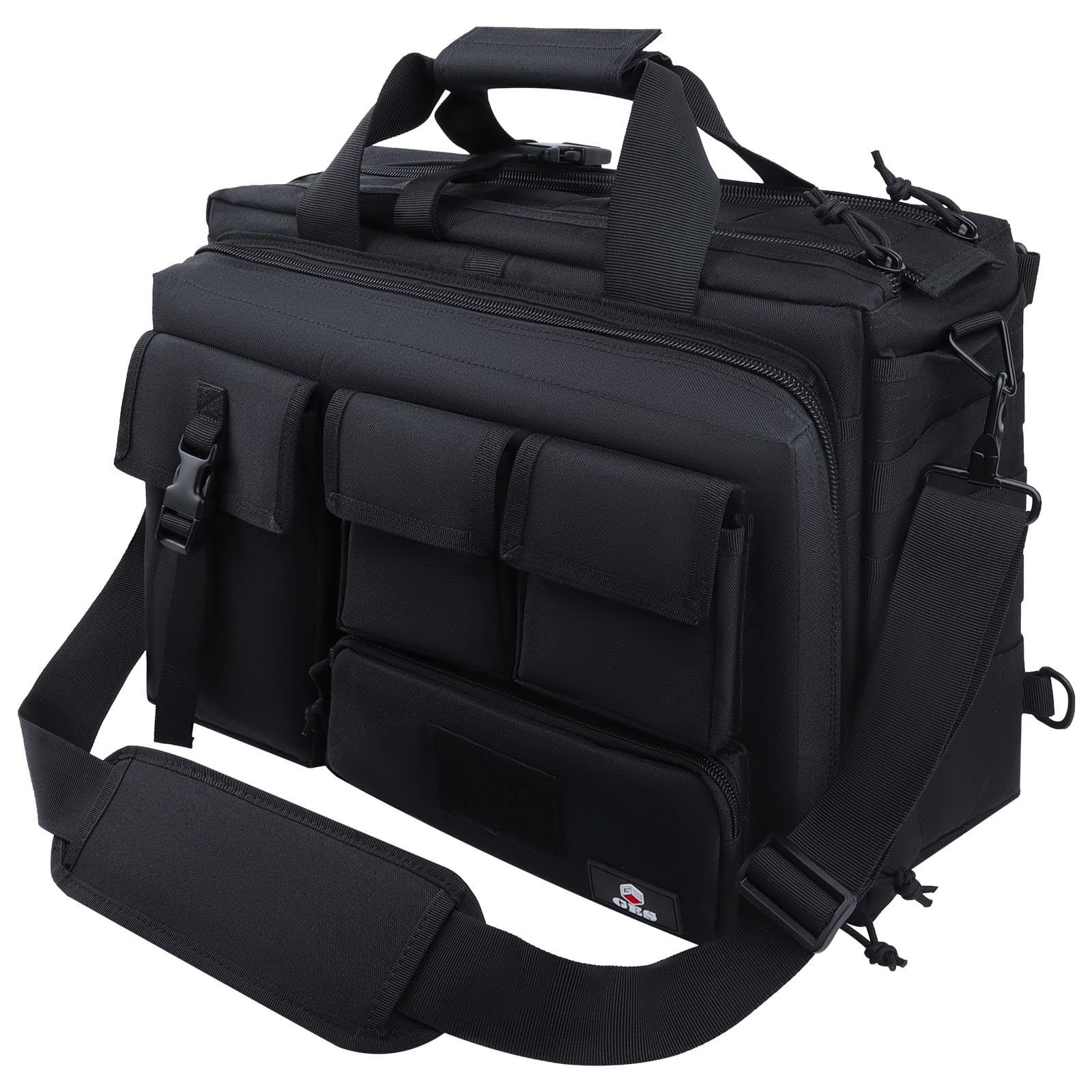GES 17.3 inch Laptop Bag, Multi-funtion Men's Outdoor Tactical Nylon Shoulder Laptop Messenger Bag,Briefcase Handbags for Camera/Tablet/Notebook (Black-17.3")