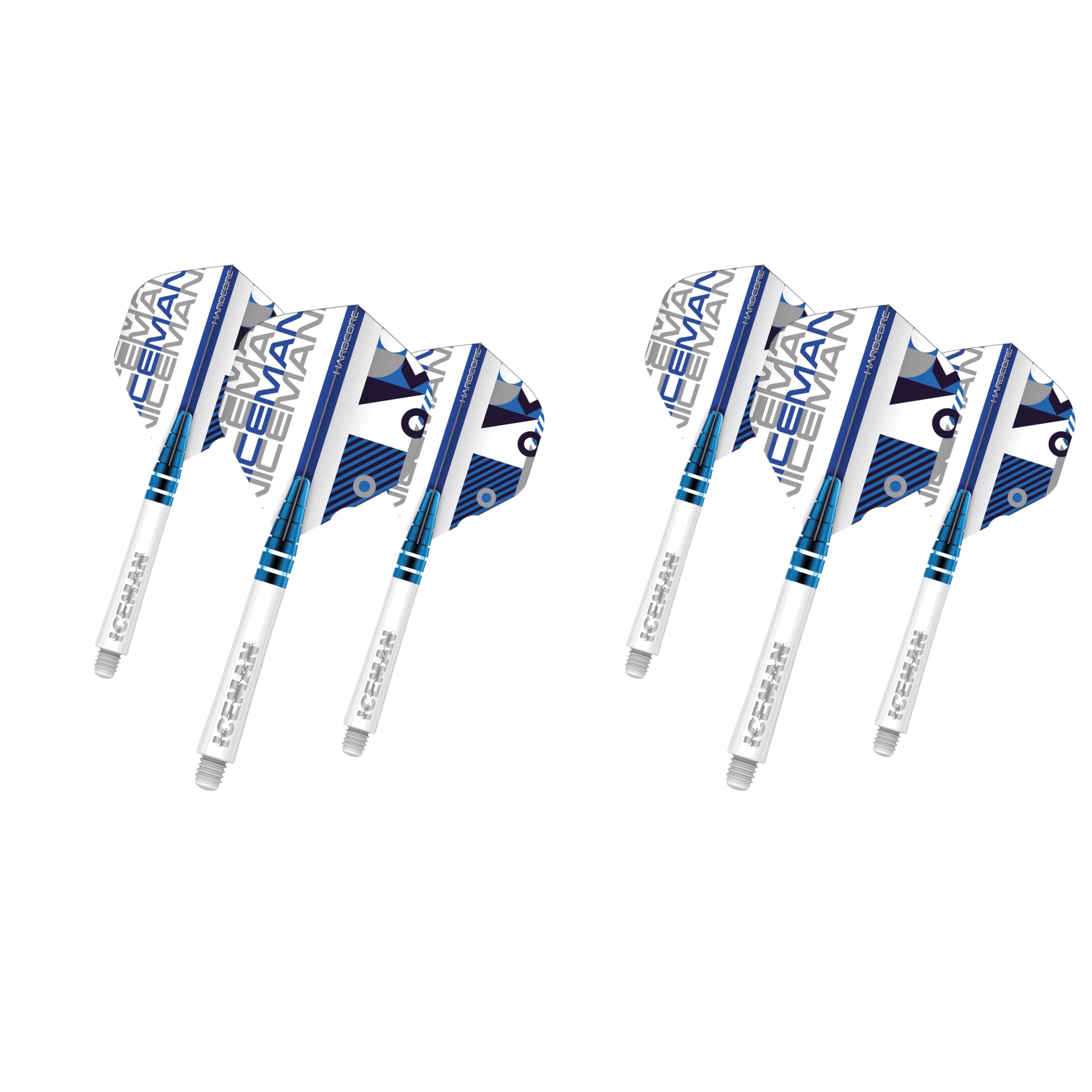 RED DRAGON Gerwyn Price Iceman White Hardcore Flight and Nitrotech Stem Combo