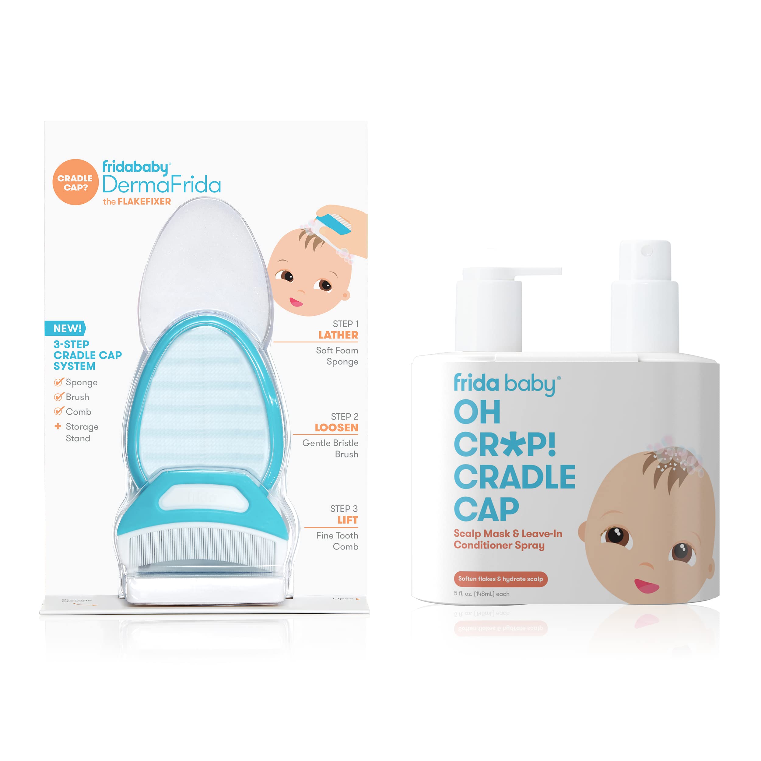 Shampoo Baby Comb For Cradle Cap Frida Baby The 3-Step