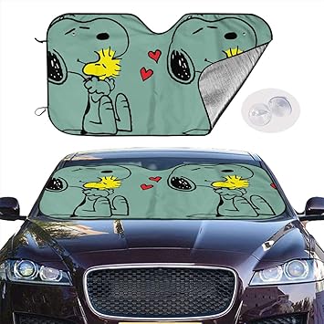 Amazon Co Jp 車フロントガラス用サンシェード 紫外線をブロック サンバイザープロテクター スヌーピー好きなサンシェード 車を涼しく保ちます スポーツ アウトドア