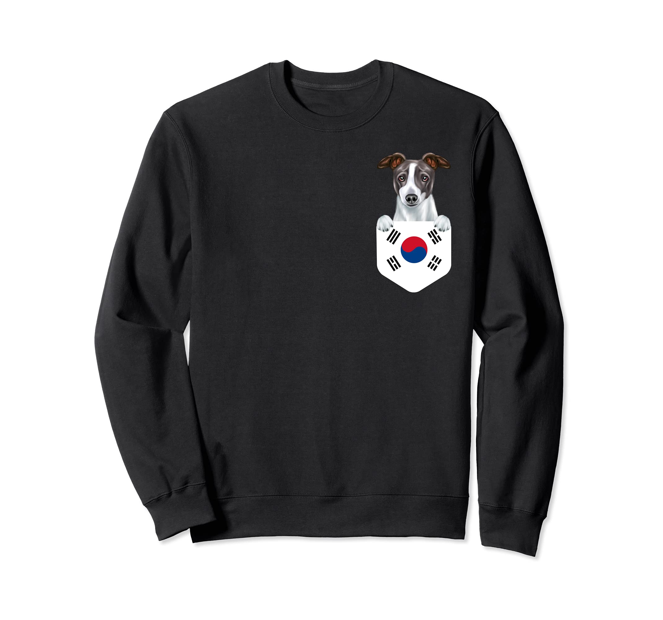 South Korea Flag Italian Greyhound Dog In Pocket Sweatshirt