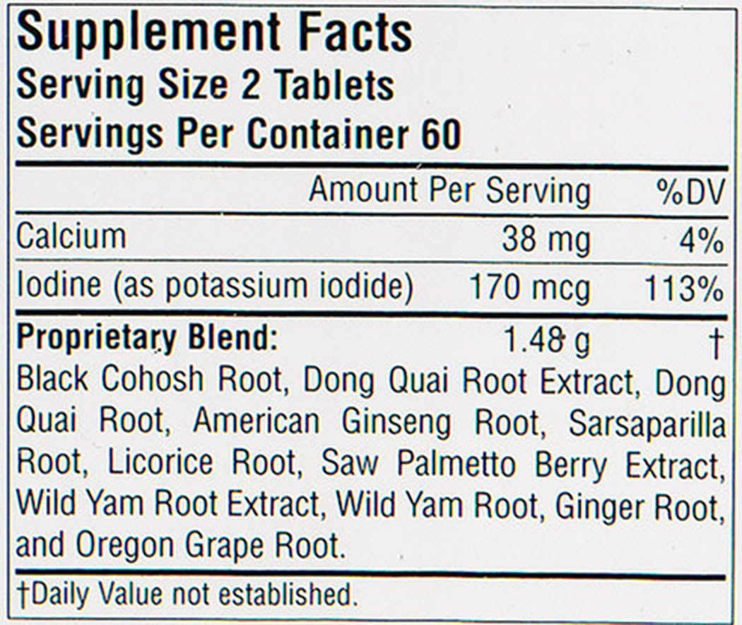 Planetary Herbals Wild Yam-Black Cohosh Complex Tablets, 120 Count: Health & Personal Care