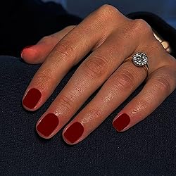 Matte Red Press on Nails Short Square, Natural