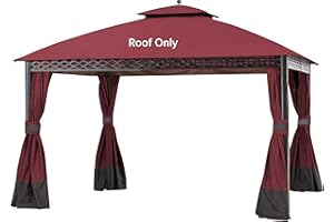 JANCANOPY Replacement Cover for 10X12Ft Oakmont Gazebo L-GZ1188PST-A,Pinehurst Gazebo L-GZ1188PST,Burgundy