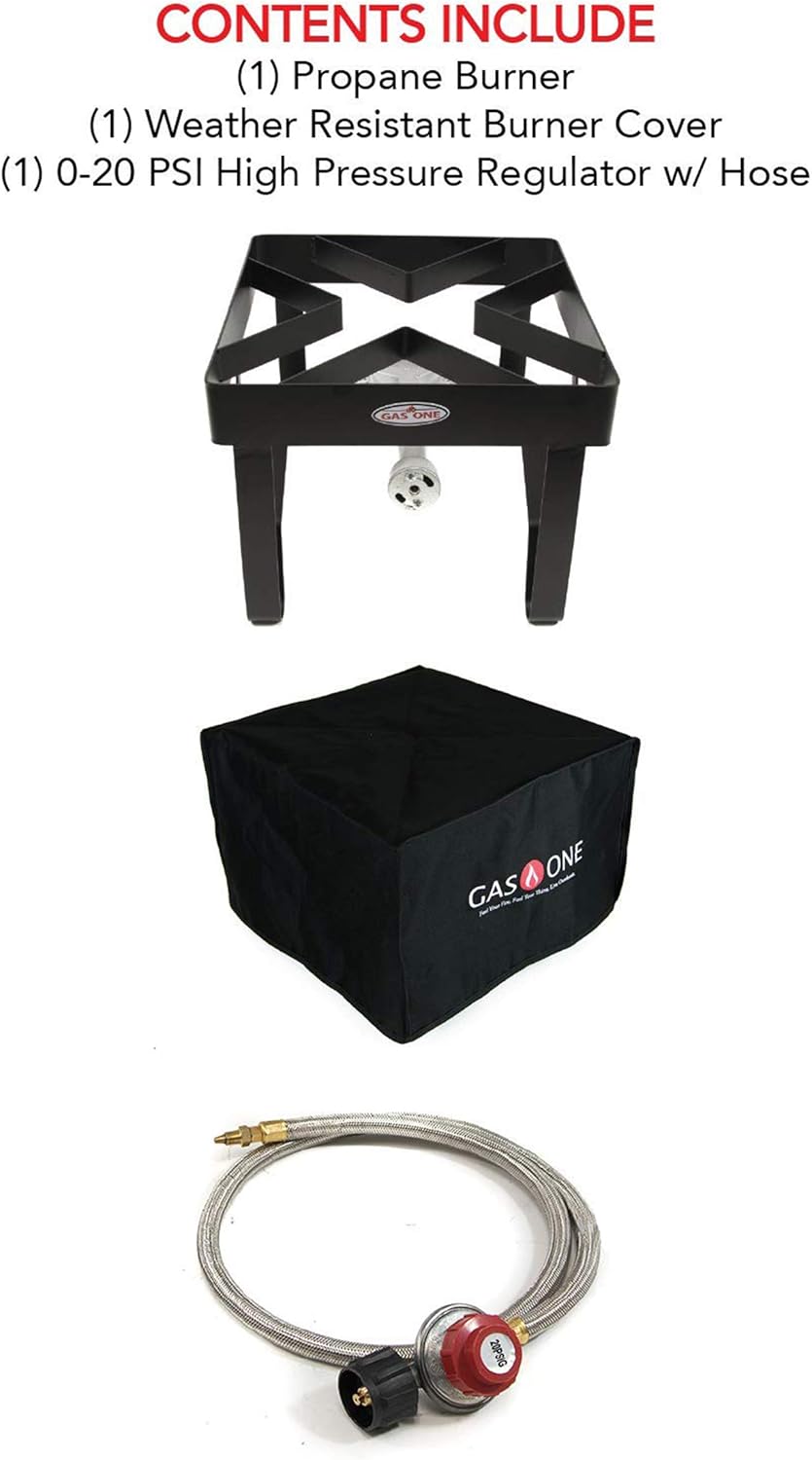 review GasOne B-5200+50480 Cover Burner Outdoor Camp Stove Propane Gas