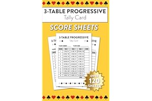 3-Table Progressive Tally Card Score Sheets: Over 120 Sheets For Progressive Card Games Like Euchre And Bridge