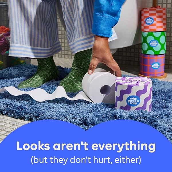 WHO GIVES A CRAP | 100% RECYCLED TOILET PAPER, 16 ROLLS, 330 SHEETS, BIODEGRADABLE & ECOFRIENDLY, SOFT & STRONG, VIRGIN TREE FREE, BULK TOILET PAPER