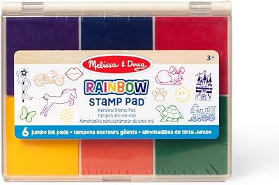 Melissa & Doug Rainbow Stamp Pad Arts and Crafts Set 6 Color Inkpad 3+ Gift