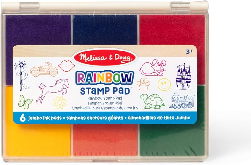 Melissa & Doug Rainbow Stamp Pad Arts and Crafts Set 6 Color Inkpad 3+ Gift
