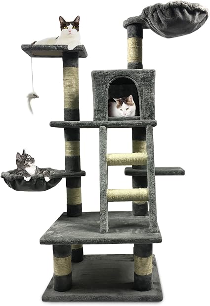 Allure Pet Alexa Grey Premium Cat Tree 4ft Tall Amazon Ca