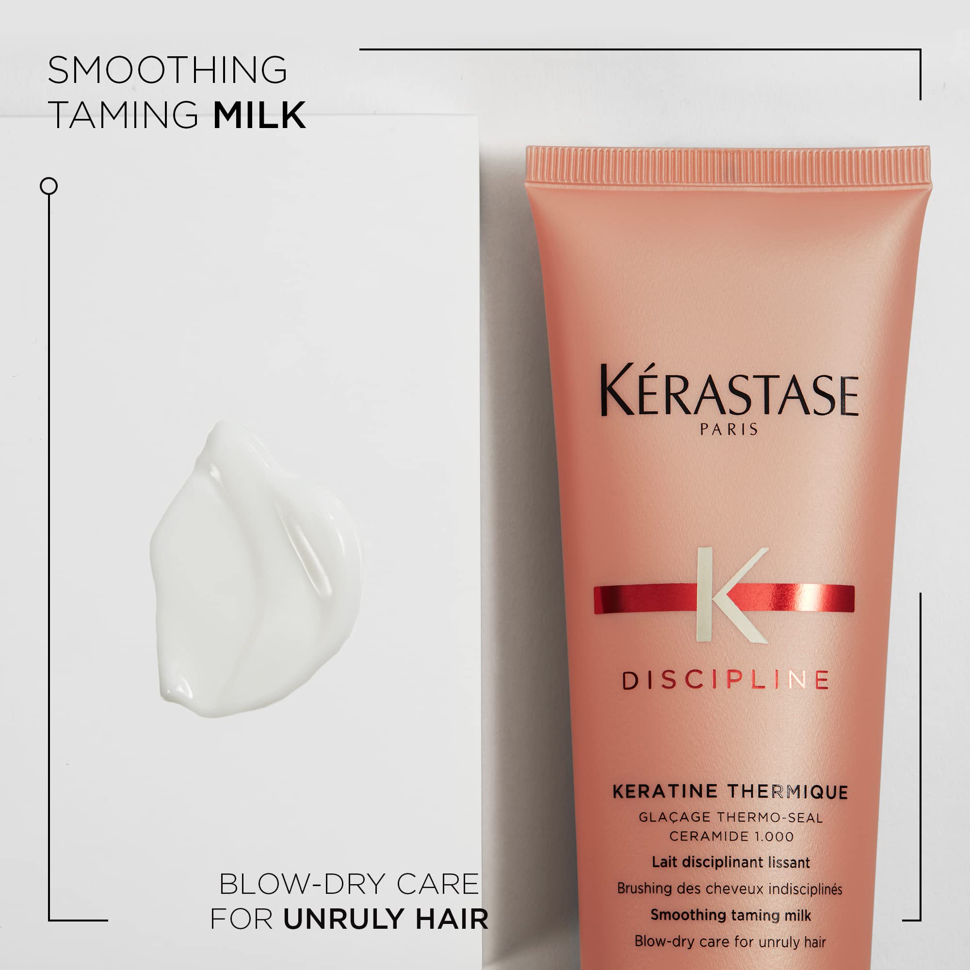 KERASTASE Discipline Keratine Thermique - Smoothing Leave In Treatment, Reduces Frizz and Tames Flyaways, Protects Against Heat Damage, Adds Shine and Smooths Imperfections