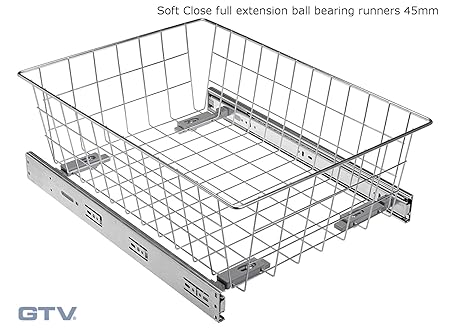 Pull Out Wire Basket Drawer With Soft Close Full Extension Ball