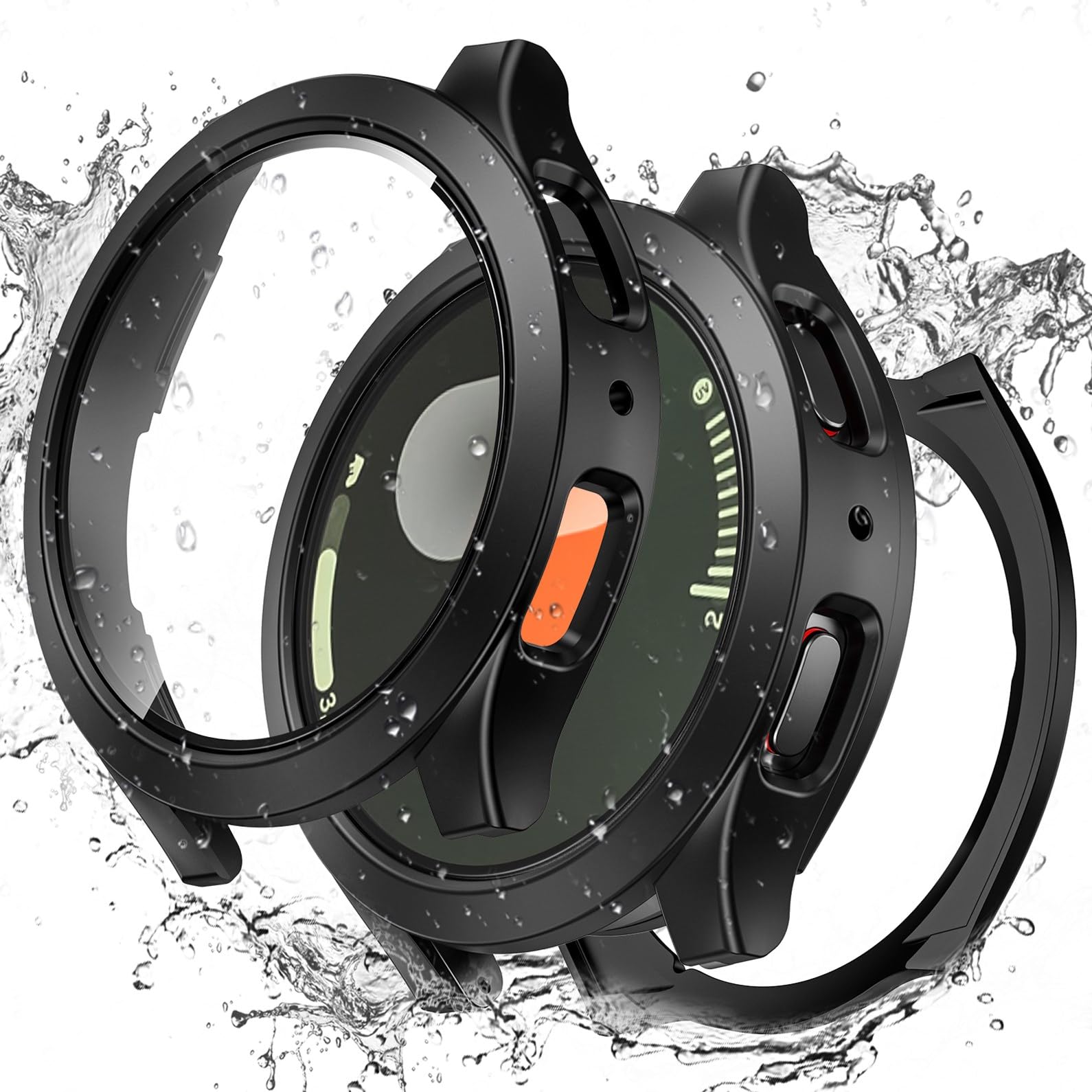 View 1 of [2 in 1] Goton Waterproof Case for Samsung Galaxy Watch 7 6 5 4 FE 44mm 40mm, 360° Protective Hard PC Front & Back Bumper with Tempered Glass Screen Protector for Galaxy Watch Cover 7 44mm
