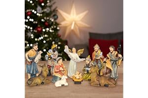 RAOVCUS Nacimiento De Jesus Para Navidad Pequeños Para El Hogar, Resin Small Nativity Set Indoor | Tabletop Decor Little People Figures For Mangers | Birth Of Jesus Scene Christmas Decorations 4 inch Figuras