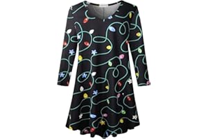 LARACE Tunics 3/4 Sleeve Plus Size Tops for Women V Neck Loose Fit Flowy Clothing for Leggings