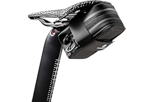 OFFBONDAGE Bike Saddle Bag Under Seat, Compact Waterproof Bicycle Seat Bag for Road Mountain Gravel Bikes, 0.5L Cycling Tool Pouch with Dual Strap Fixing, Lightweight Storage Bag for Essentials