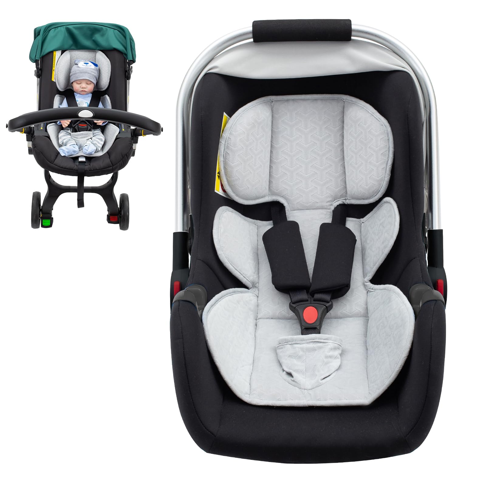 Baby Car Seat Head Support, Thickened Infant Car Seat Insert with ...