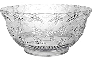 Party Essentials N120621 Classic Style Plastic Embossed Punch Bowl, 12 qt Capacity, Clear (Case of 6)