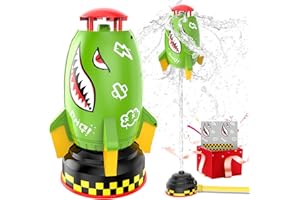Skirfy Outdoor Water Sprinkler for Kids Toys,Summer Water Rocket Launcher for Kids,Outdoor Sprinkler Toy Backyard Lawn Birthday Gift for Girls Boys Age 3 4 5 6 7 8 Year Old