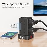 Kemelo Tower Extension Lead 8 Outlet 4 USB Ports 13A 3250W 2M Surge view 5