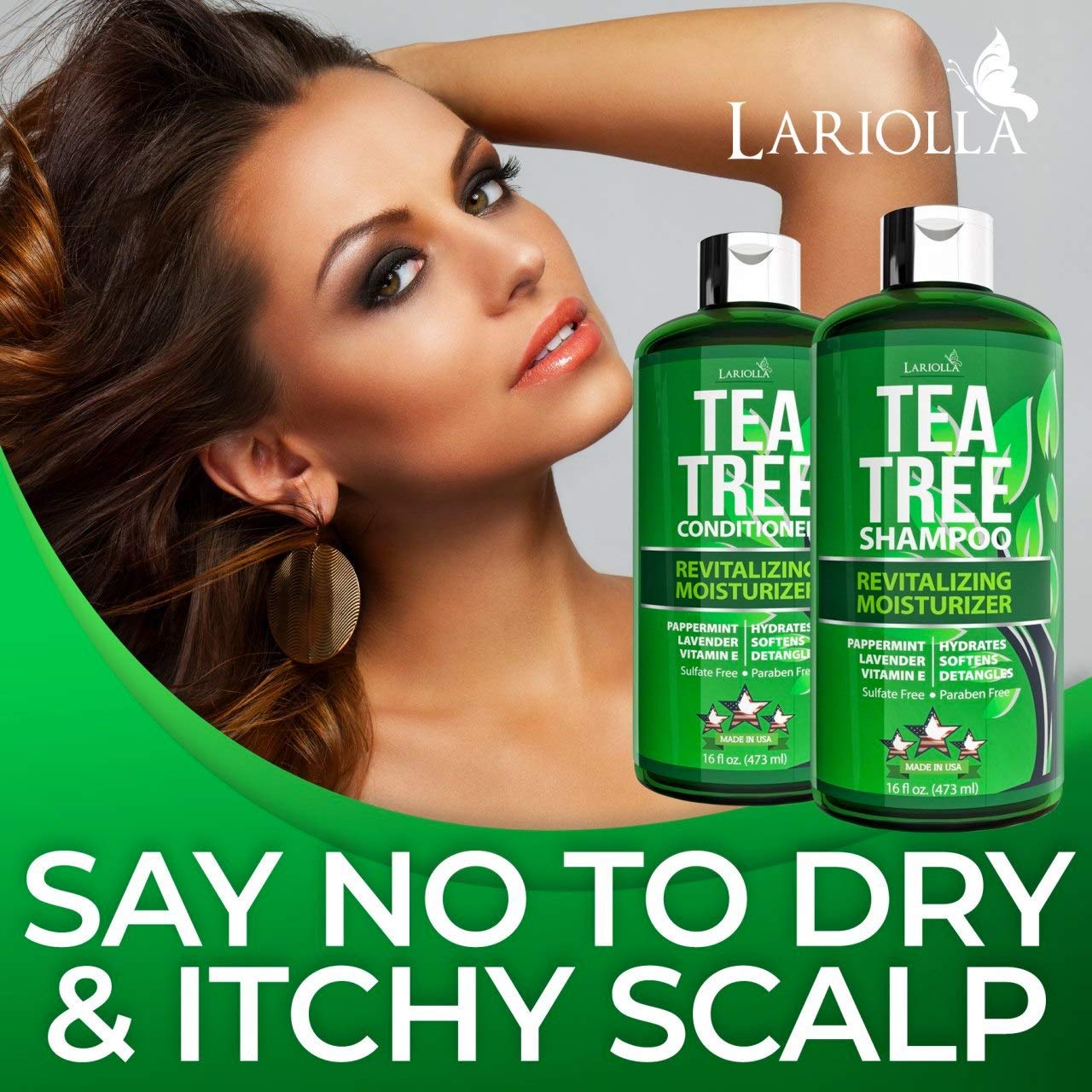 Tea Tree Shampoo and Conditioner Set with 100 Australian Tea Tree