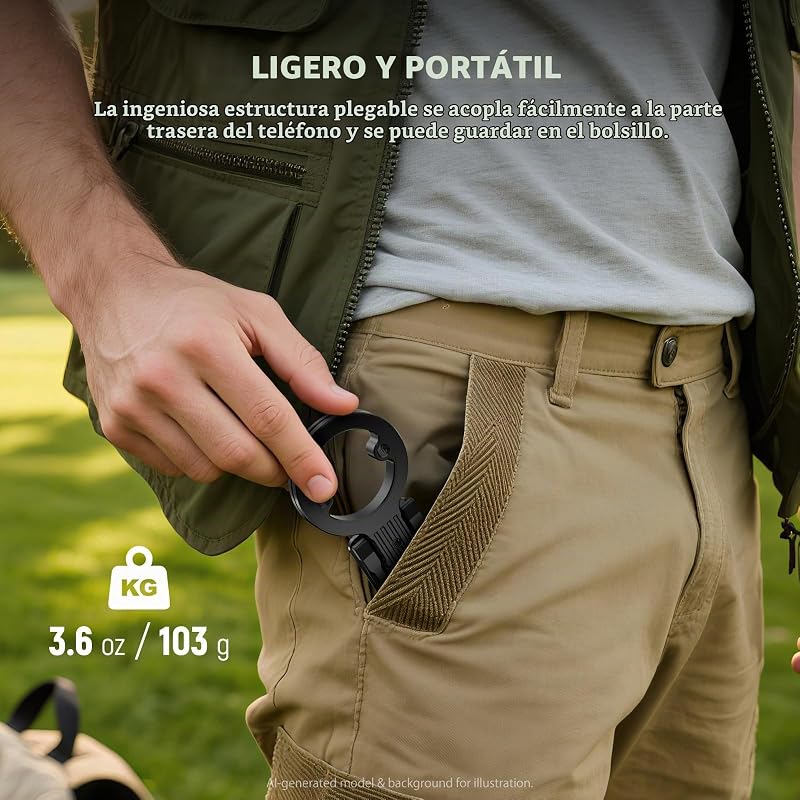 Trípode Magnético Doble para Teléfono, Agarre Metálico con Rosca de 1/4", Zapata Fría y Tipo Arca, Compatible con MagSafe iPhone Samsung Huawei Android para Grabación de Video, PA098