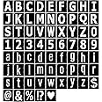 1 Inch Letter Stencils Symbol Numbers Stencil, 68 Pcs Reusable Alphabet Art Craft Templates Interlocking Stencils Kit for Painting on Wood, Wall, Glass, Fabric, Rock, Canvas, Chalkboard, Sign（1Inch）