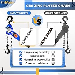 FITHOIST Lever Chain Hoist 3300LBS Capacity 10FT