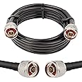 MOOKEERF N Cable, LMR240 Equivalent Coaxial Cable 10ft,Ultra Low Loss N Male Cable 50ohm,KMR240 N Male to N Male Connector Jumper Cables for Antenna,WiFi Router,Signal Booster, Amplifier