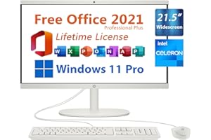 HP 2024 All-in-One Desktop, 21.5" FHD, Free Microsoft Office 2021 with Lifetime License, Intel 2-Core Celeron J4025 2GHz, 32GB DDR4, 1TB PCIe SSD, USB-C, Ethernet, Bluetooth, WiFi-6, Windows 11 Pro