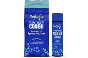 Oilogic Baby Stuffy Nose & Cough Power Bundle with Vapor Bath Relief & Epsom Salt Soak - Baby Bath Essentials - Made with Blended Essential Oils