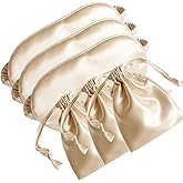 QSYW Silk Eye Mask for Sleeping - Satin Eye Cover with Silk Storage Bag Beige 3 Pcs Save 20%