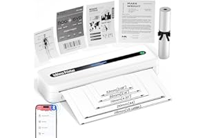 Omezizy Portable Printer Wireless Travel - Upgarde Portable Thermal Printer with Paper Bin, Compact Printers Wireless for Travel, Support US Letter and Multiple Sizes