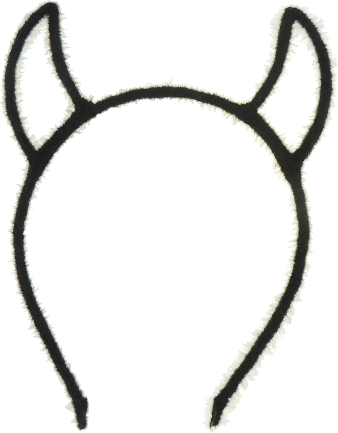 Mens Womens Fancy Dress Up Party Role Play Cosplay Costume Hen Do Halloween Deely Deeley Bopper Animal Headband Hairband Hair Alice Band Goth Steampunk Satan Devil Horns Narrow .5cm (Black)