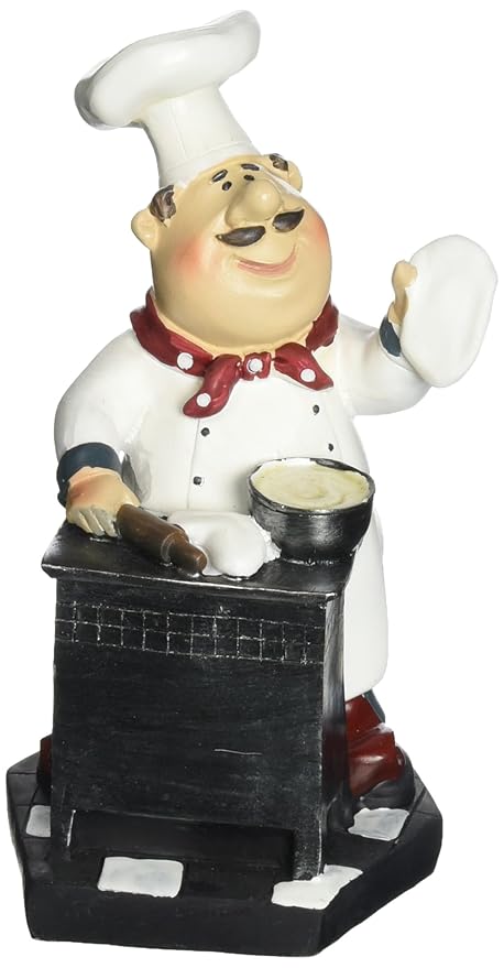 Fat Chef Kitchen Decoration Set Table Art Statue Bistro Cooking