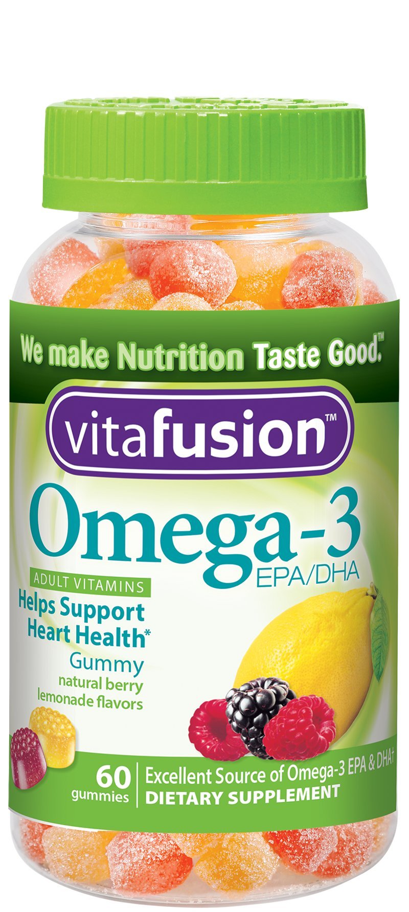 Vitafusion Omega 3 Gummy Vitamins for Adults, Natural Berry Lemonade