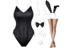 Wannsee Womens Bunny Girl Suit Anime Role Costume Senpai Cosplay Bodysuit One Piece Stockings Set