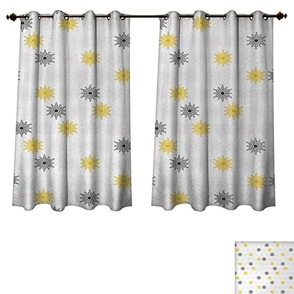 Amazon Com Anzhouqux Grey And Yellow Blackout Curtains Panels For