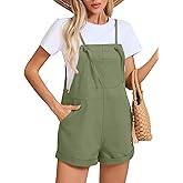 KORSIS Overalls for Women Summer Casual Loose Fit Spaghetti Strap Shorts Overall Rompers Bib jumpsuits Outfits with pockets