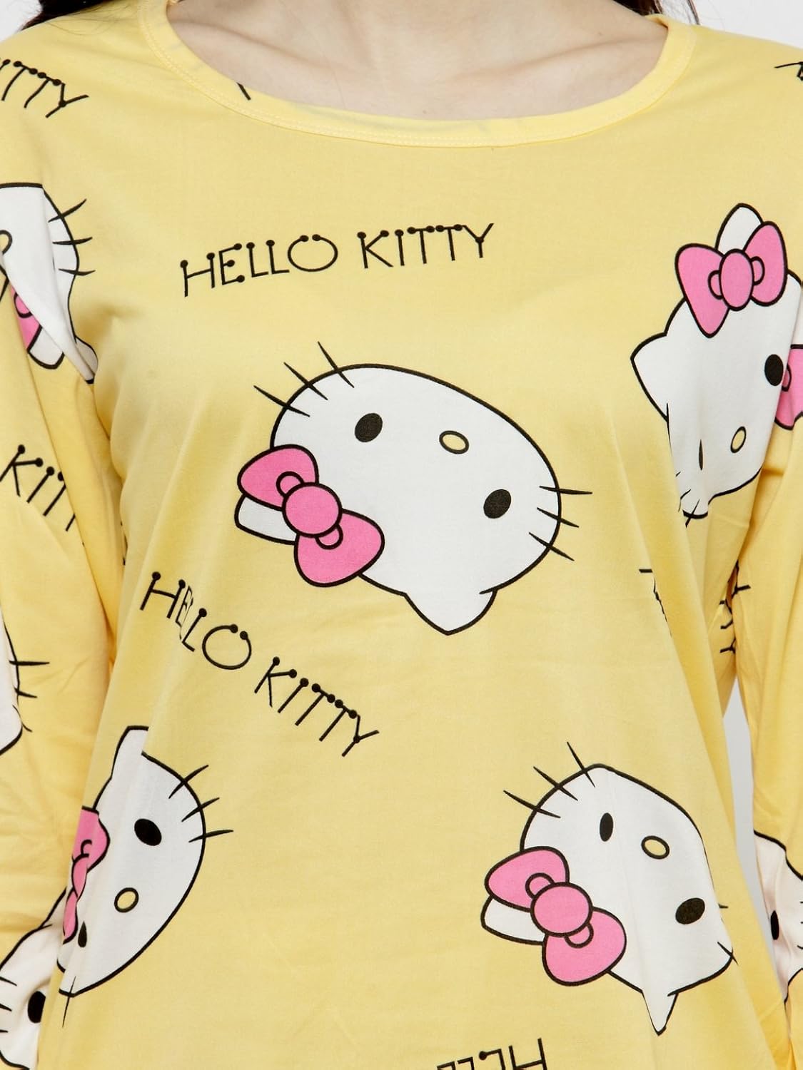 n-gal women printed nightwear pajama loungewear set - nayn48-yellow