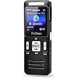 Digital Voice Recorder, Tape Recoeder for Lectures Meetings, 8GB Audio Recorder Dictaphone with Voice Activated, Noise Cancelling, MP3 Music Player, Color LCD Display, One Switch for Recording & Save