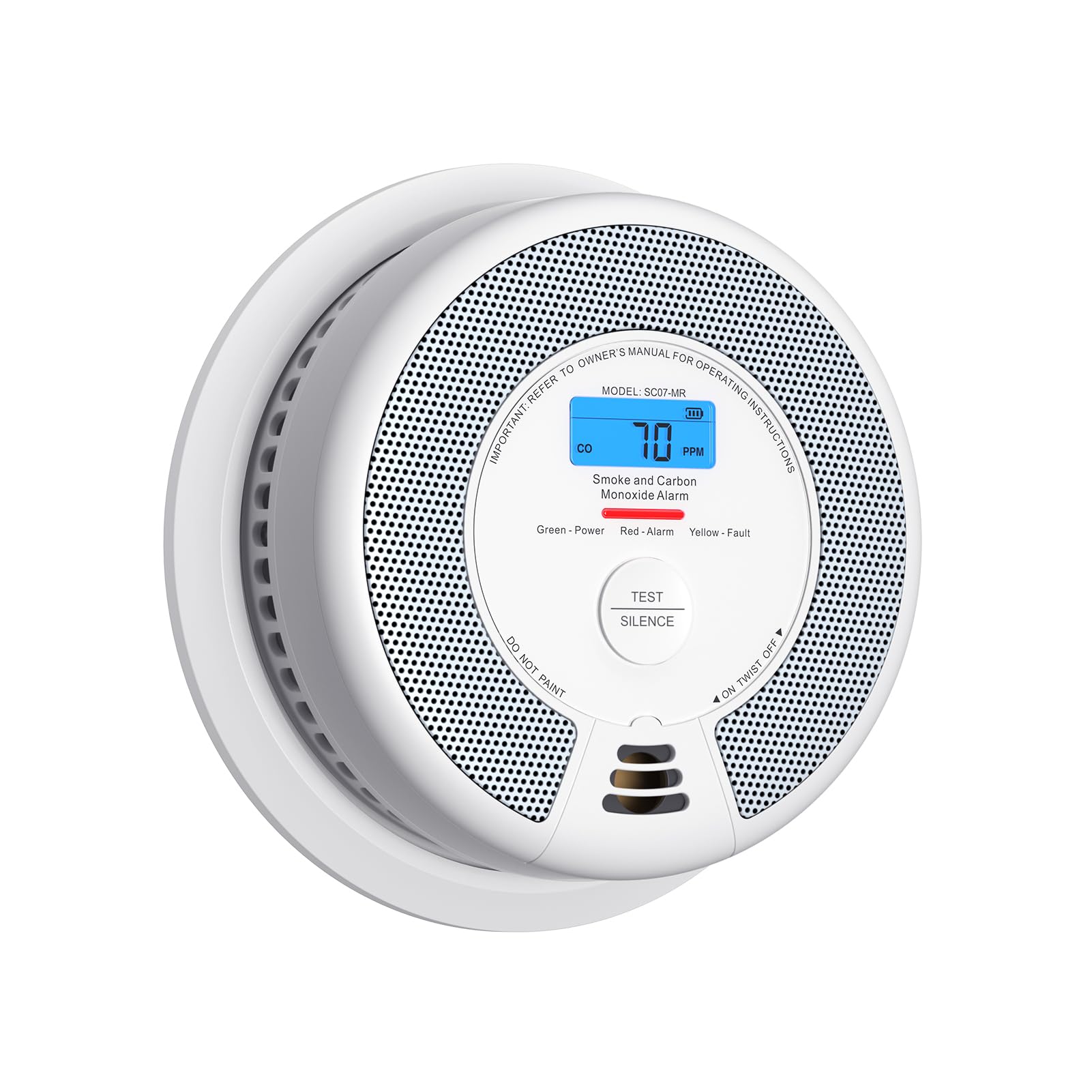 X-Sense Smart Smoke and Carbon Monoxide, Interlinked Smoke Alarm and Carbon Monoxide Detector Compatible with X-Sense Home Security App, SBS50 Base Station Required, SC07-MR, 1-Pack