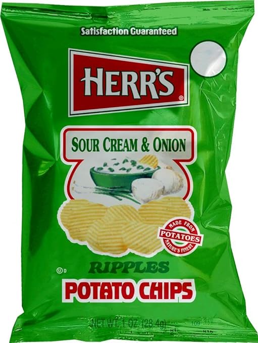 Herr's Sour Cream & Onion Potato Chips, Pack of 84 bags