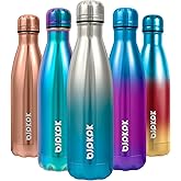 BJPKPK 17oz Insulated Stainless Steel Water Bottles,Sports Water Bottles Keep Cold for 24 Hours and Hot for 12 Hours,BPA Free for Travel,Blue Lagoon