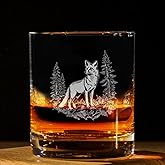 Fox Vintage Engraved Whiskey Glass - Wildlife Themed Gift - Unique Birthday Gifts For Friends And Family - Fox Lovers Gift - Vintage Old Fashioned Glass - Decor For Bar
