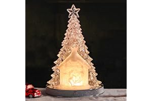 Yinns 13 Inch Large Nativity Scene Christmas Tree with Lights and Music for Tabletop Decor Indoor Home Party Supplies