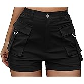 ZODLLS Women's Shorts Elastic Waist Cargo Shorts with Pockets