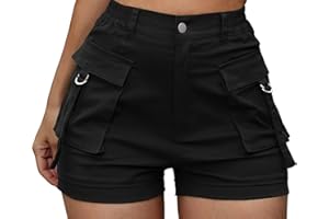 ZODLLS Women's Shorts Elastic Waist Cargo Shorts with Pockets