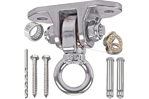 YYIWHMY Stainless Steel Heavy Duty Swing Hanger 180°+360° Ceiling Swing Mount Free Swivel Swing Hook Swing Hardware Kit for Yoga Swing Hammock Chair Porch Swing Sets Heavy Punching Bag 1500 LB Capacity